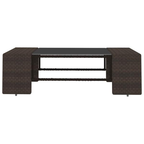 9-tlg. Garten-Lounge-Set mit Kissen Braun Poly Rattan