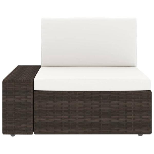 9-tlg. Garten-Lounge-Set mit Kissen Braun Poly Rattan