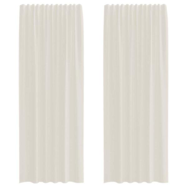 Voile Vorhänge mit Stangentaschen 2 Stk. Creme
