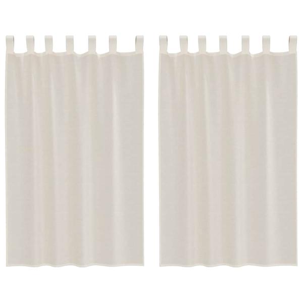 Voile Vorhänge mit Lasche 2 Stk. Creme