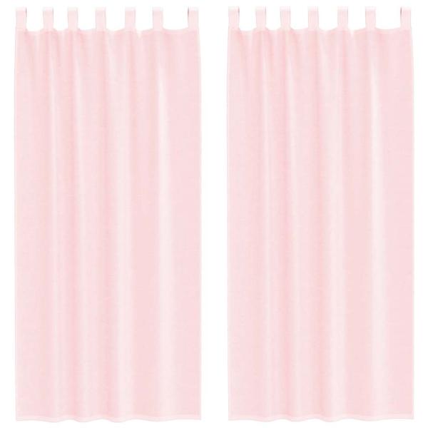 Voile Vorhänge mit Schlaufen 2 Stk. Hellrosa 140x225 cm
