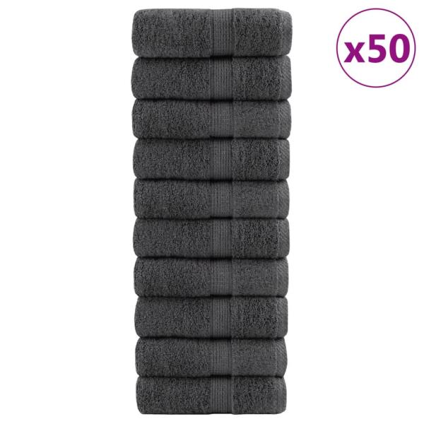 ARDEBO.de - Premium-Waschlappen SOLUND 50 Stk Anthrazit 15x21 cm 600 g/m²
