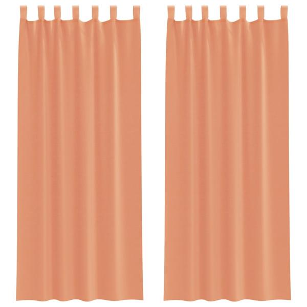 ARDEBO.de - Voile Vorhänge mit Stangentaschen 2 Stk. Terrakotta