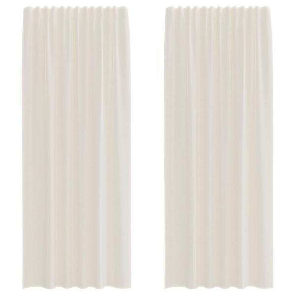 Voile Vorhänge mit Stangentaschen 2 Stk. Creme