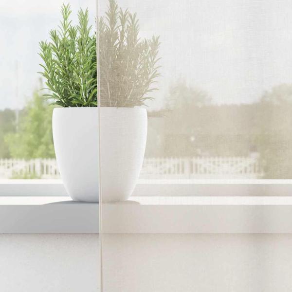 Voile Vorhänge mit Stangentaschen 2 Stk. Creme