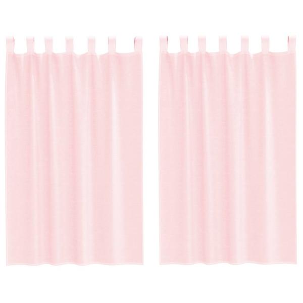 Voile Vorhänge mit Schlaufen 2 Stk. Hellrosa 140x175 cm