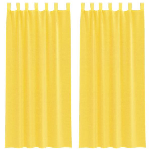 Voile Vorhänge mit Schlaufen 2 Stk. Gelb 140x225 cm