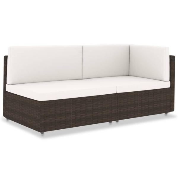 ARDEBO.de - Modulares 2-Sitzer-Sofa Poly Rattan Braun