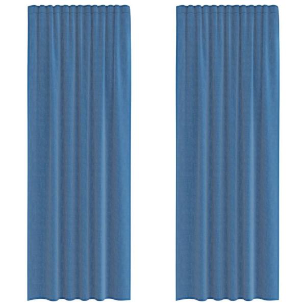 Voile Vorhänge mit Stangentaschen 2 Stk. Königsblau