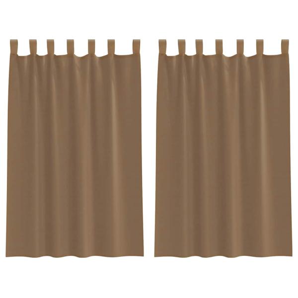Voile Vorhänge mit Schlaufen 2 Stk. Hellbraun 140x175 cm