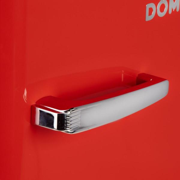 DOMO DO91703R Stand Retro Kühlschrank mit Gefrierfach, 54,5 cm breit, 120 L, rot