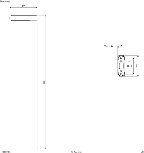 EVN LED Wegeleuchte, IP54, 100-240V, 7W, 3000K, 443lm, 650mm, anthrazit (PLL65071502)