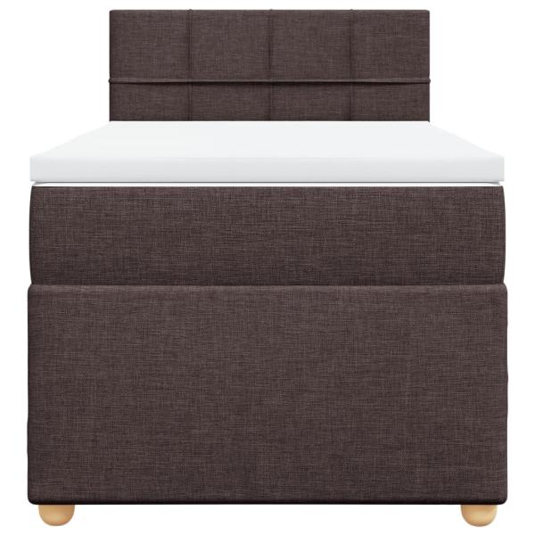 Boxspringbett mit Matratze Dunkelbraun 90x190 cm Stoff