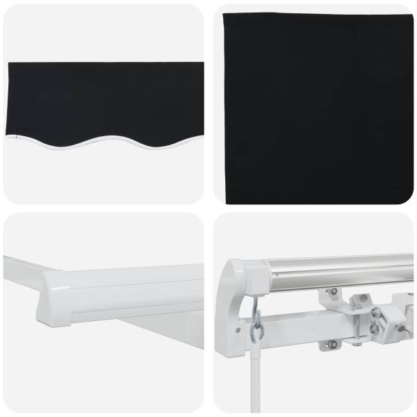 manuelle einziehbare Markise Schwarz 350x250 cm