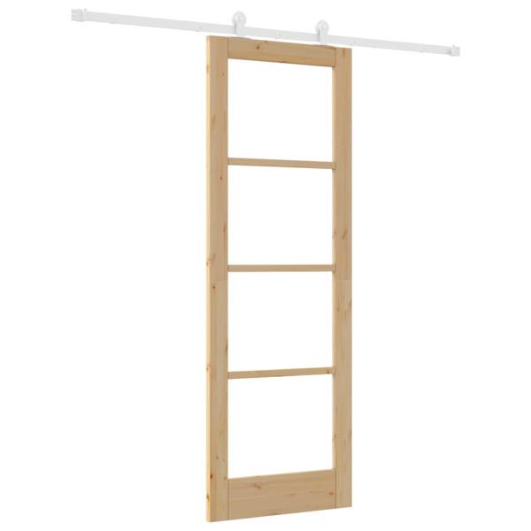 Schiebetür mit Beschlag-Set 'ORKDAL'aus massivem Holz & Glas