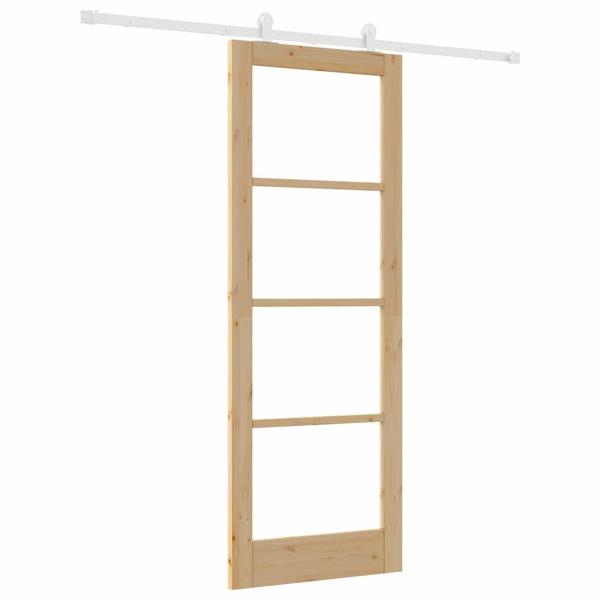 Schiebetür mit Beschläge-Set 'ORKDAL'Massivholz & Glas