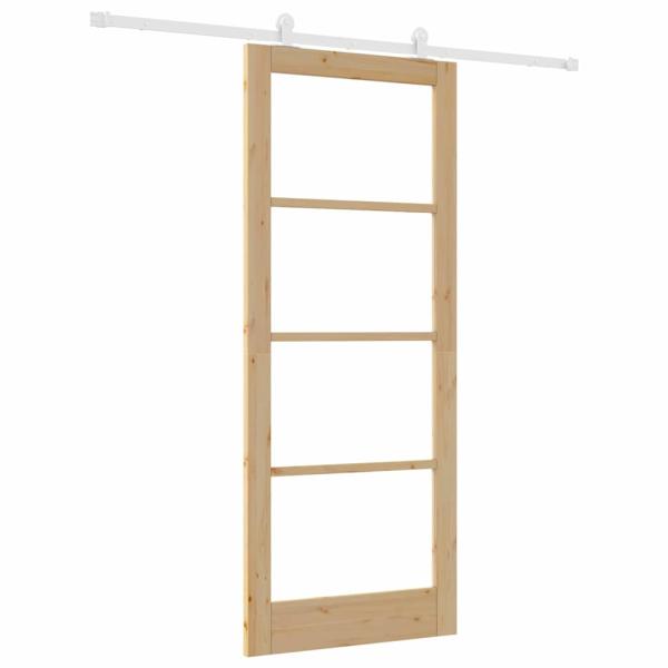 Schiebetür mit Hardware-Set 'ORKDAL'Massivholz & Glas