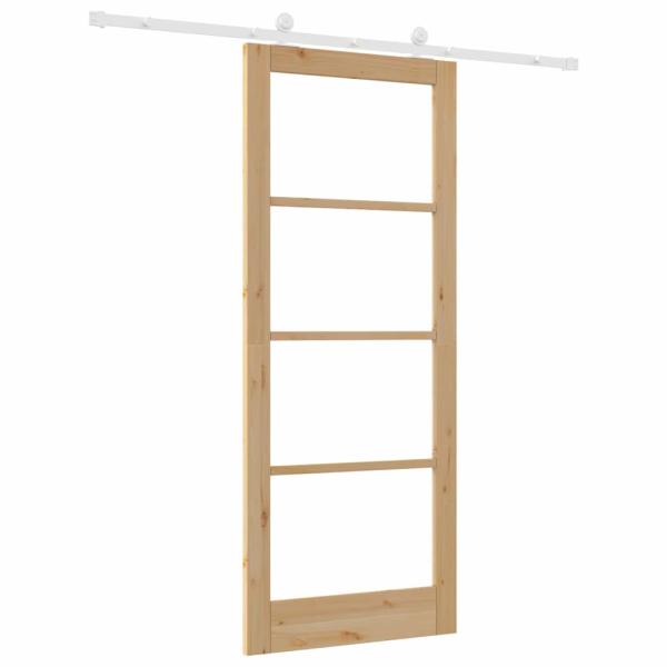 Schiebetür mit Hardware-Set 'ORKDAL'Massivholz & Glas