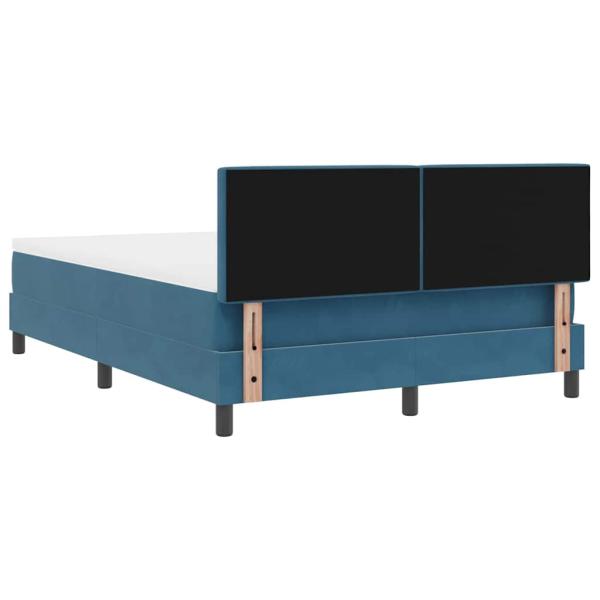 Boxspringbett mit Matratze Dunkelblau 140x200 cm Samt