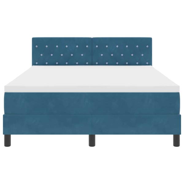 Boxspringbett mit Matratze Dunkelblau 140x200 cm Samt
