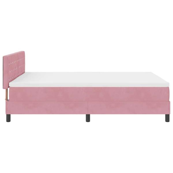Boxspringbett mit Matratze Rosa 140x200 cm Samt