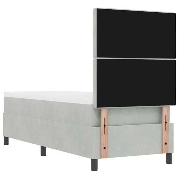 Boxspringbett mit Matratze Hellgrau 80x200 cm Samt