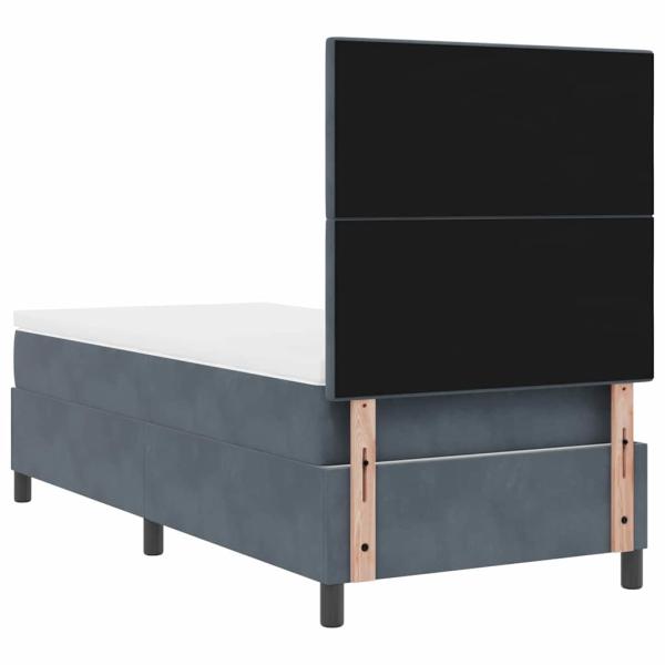 Boxspringbett mit Matratze Dunkelgrau 80x200 cm Samt