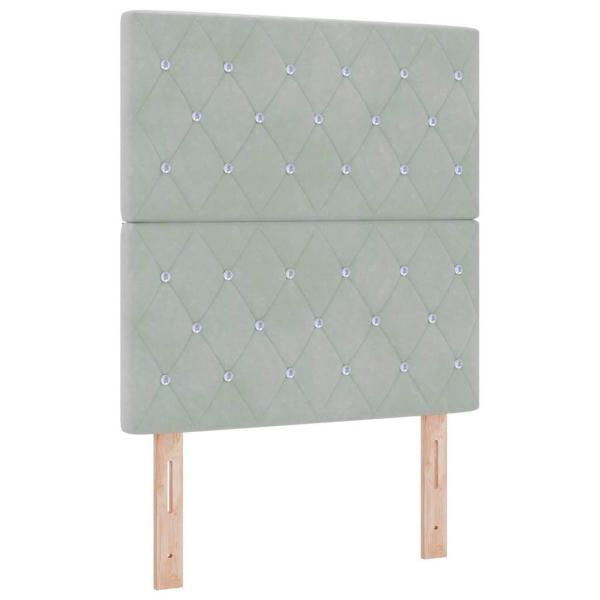 Boxspringbett mit Matratze & Bank Hellgrau 80x200 cm Velours