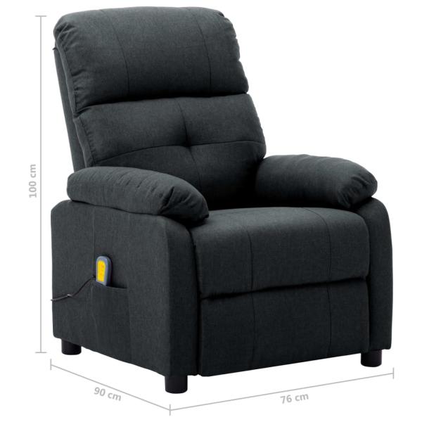 Massagesessel Dunkelgrau Stoff