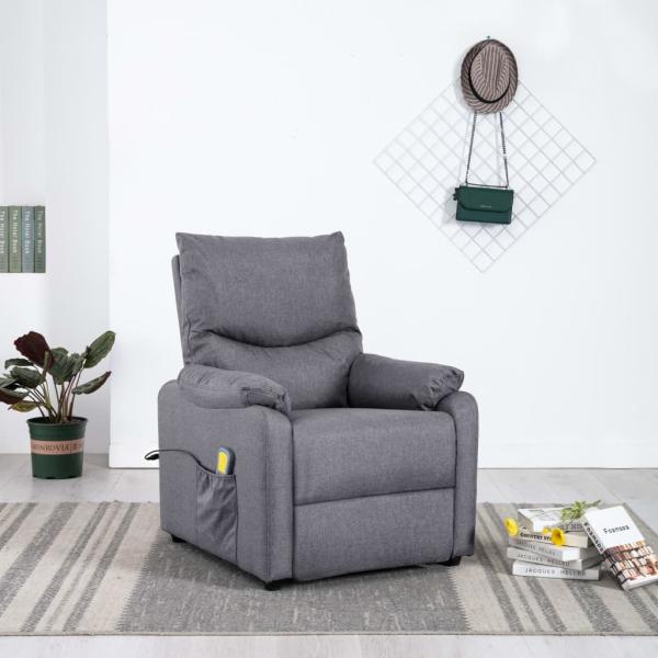 ARDEBO.de - Massagesessel Hellgrau Stoff