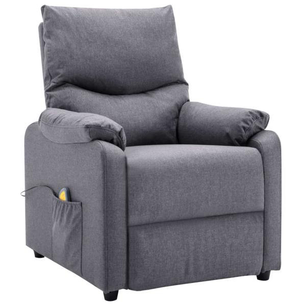 Massagesessel Hellgrau Stoff