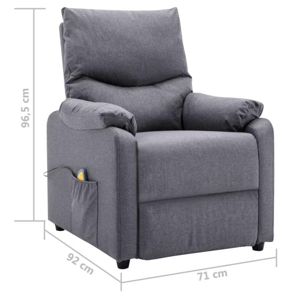 Massagesessel Hellgrau Stoff