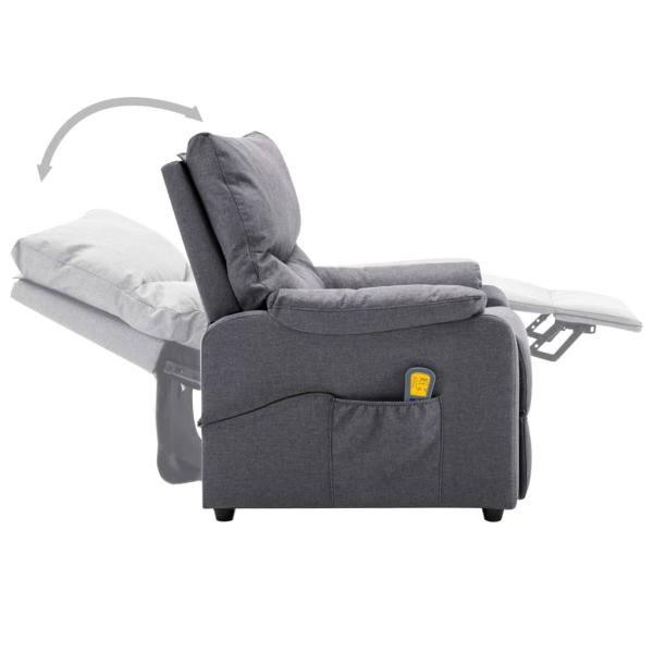 Massagesessel Hellgrau Stoff