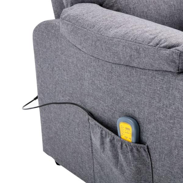 Massagesessel Hellgrau Stoff