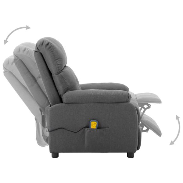 Massagesessel Hellgrau Stoff
