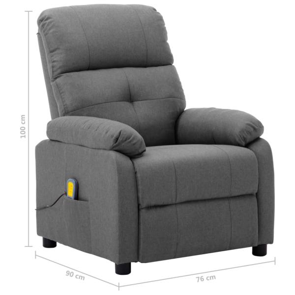 Massagesessel Hellgrau Stoff
