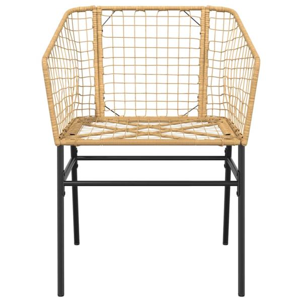 3-teiliges Garten-Esszimmer-Set Braunes Polyrattanglas