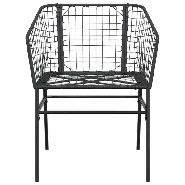 5-teiliges Garten-Esszimmerset aus schwarzem Polyrattanglas