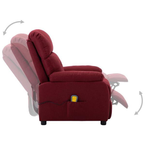 Massagesessel Weinrot Stoff
