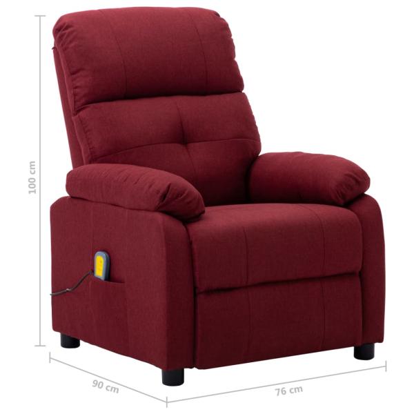 Massagesessel Weinrot Stoff