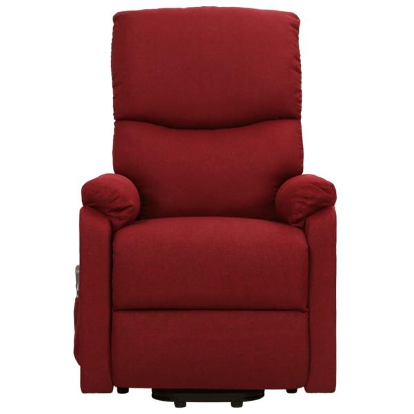 Massagesessel mit Aufstehhilfe Weinrot Stoff
