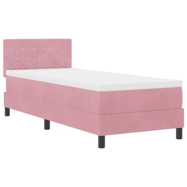 Boxspringbett mit Matratze Rosa 80x200 cm Samt