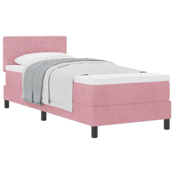 Boxspringbett mit Matratze Rosa 80x200 cm Samt