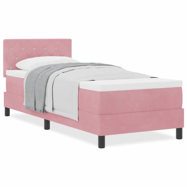 Boxspringbett mit Matratze Rosa 80x200 cm Samt