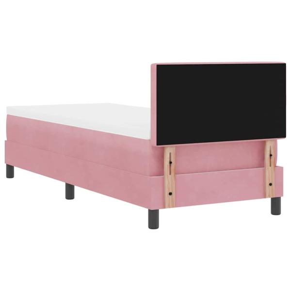 Boxspringbett mit Matratze Rosa 80x200 cm Samt
