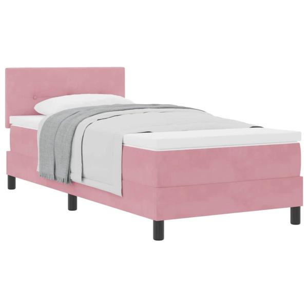 Boxspringbett mit Matratze Rosa 80x200 cm Samt