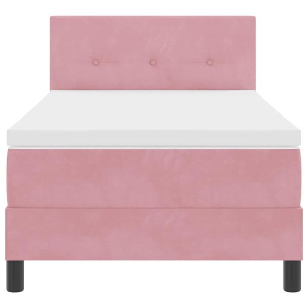 Boxspringbett mit Matratze Rosa 80x200 cm Samt