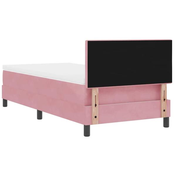 Boxspringbett mit Matratze Rosa 80x200 cm Samt