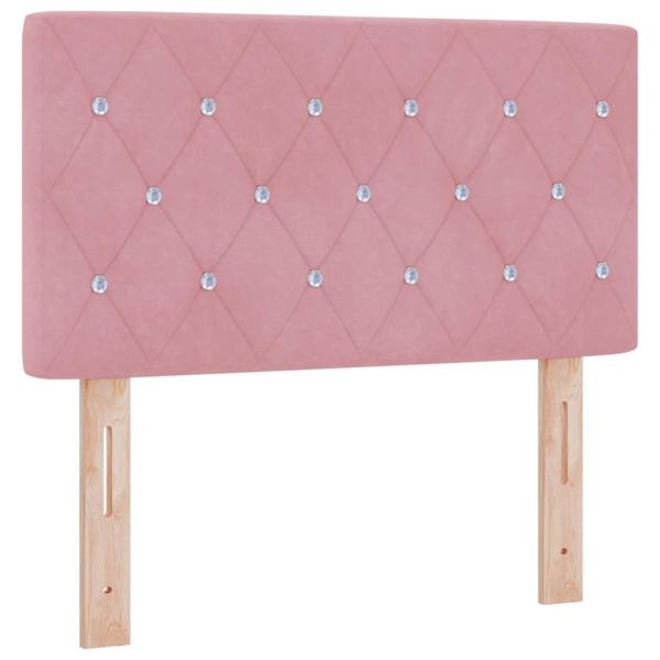 Boxspringbett mit Matratze Rosa 80x200 cm Samt