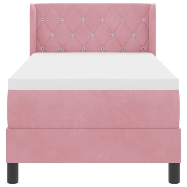Boxspringbett mit Matratze Rosa 80x200 cm Samt